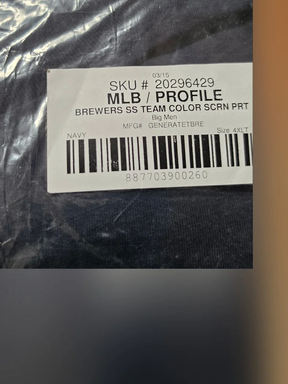 New Milwaukee Brewers T-Shirt Majestic MLB Baseball Navy Blue Big & Tall 4XLT
